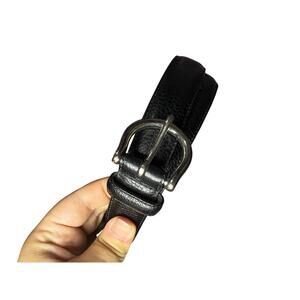 coach, leather belt size, extra large black with sliver